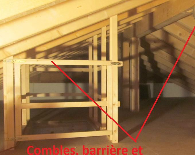Combles, barrière de sécurité et lampe inclus !