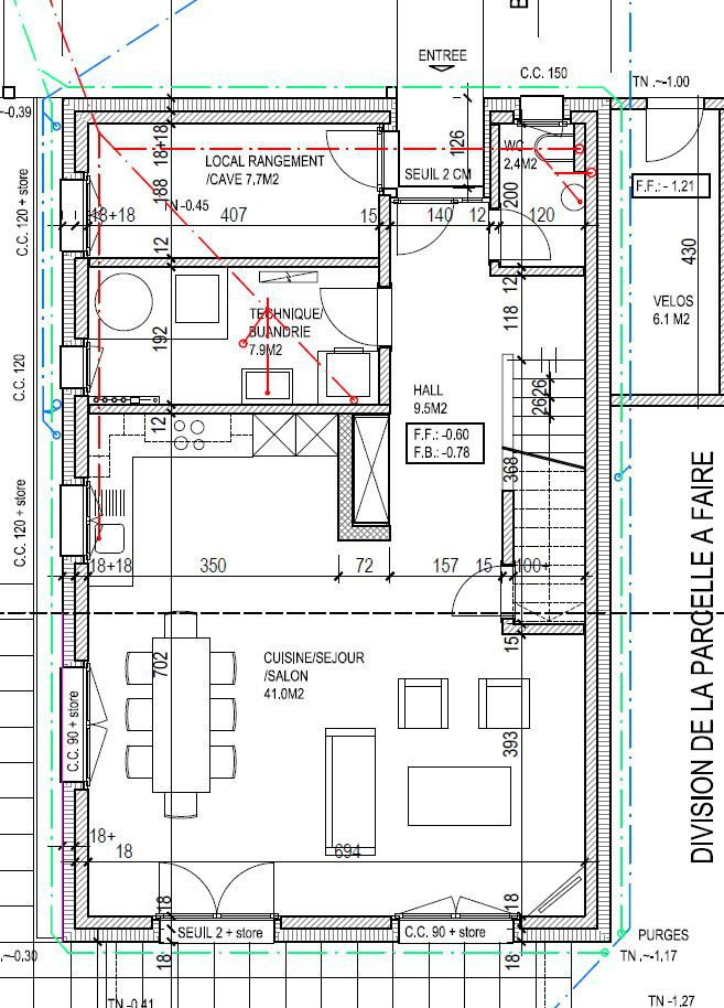Plan Rez de la villa