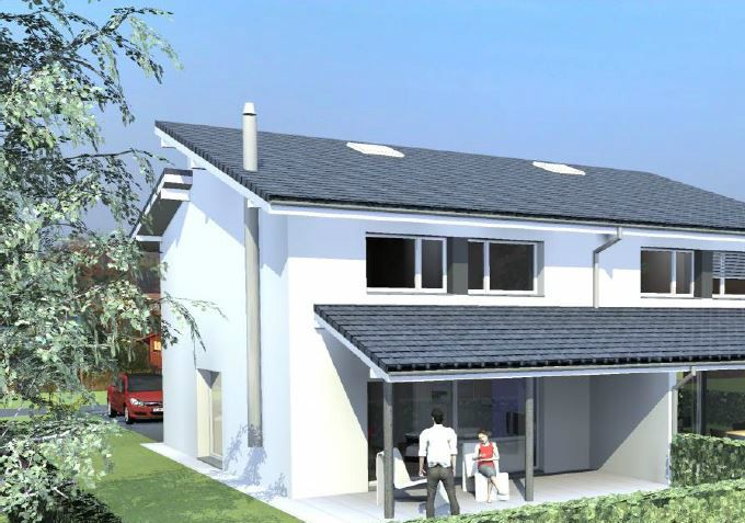 Image 3D de la villa finie ( un réduit extérieur côté terrasse a été ajouté )