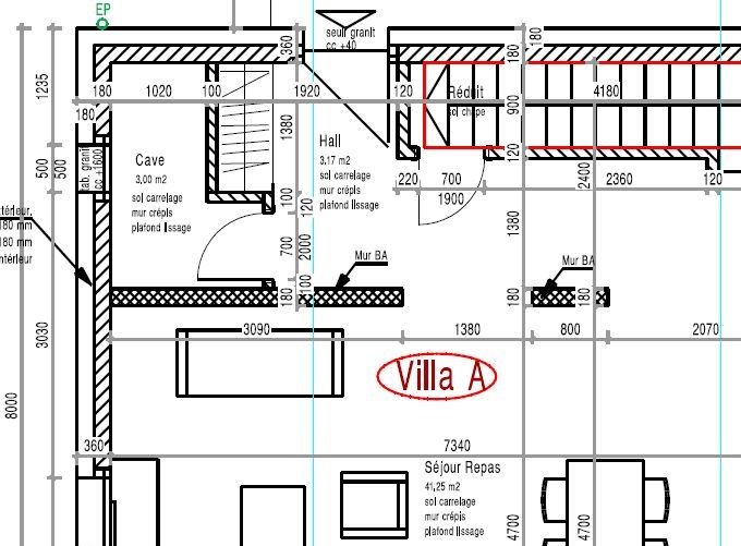 Plan Rez d'une villa